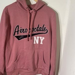 Aeropostale Women’s Hoodie Pink Adjustable Drawstring Size Large